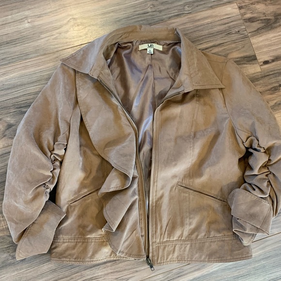 Tan Faux Suede Jacket - Picture 1 of 4